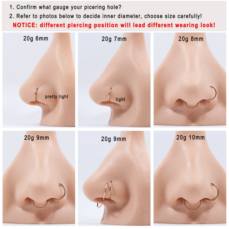 Tingn 6mm Surgical Steel Hoop Earrings Rose Gold Huggie Hoop Earrings for Men Women 18G, Adult Unisex, Size: One Size