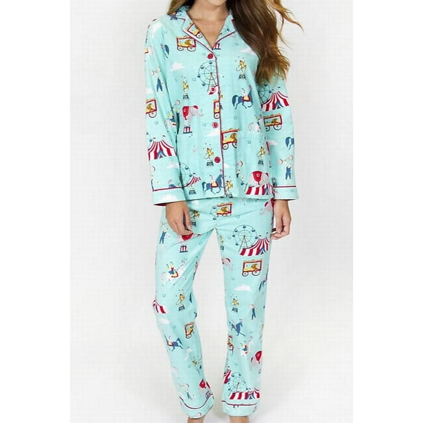 Pj Salvage Pj Salvage New Aqua Blue Womens Size Xl Circus Pajama Flannel Sets Walmart Com Walmart Com