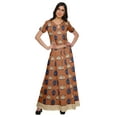 thumbnail image 1 of Moomaya Printed Ethnic Wear Long Skirt And Cold Shoulder Crop Top Set For Girls, 1 of 6