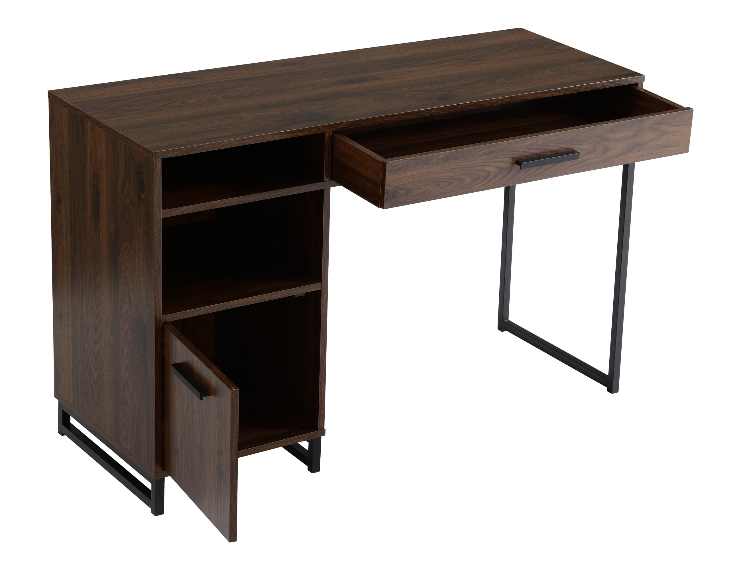 Mainstays Wood Metal Writing Desk with 1 Drawer and 1 Door for