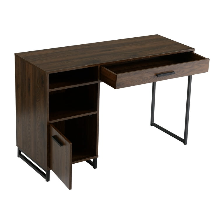 Solid Wood Framed 51 Study Desk and Hutch Set in Natural Finish