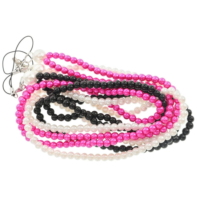 MasteelfCA 3PCS Artificial Pearl String Beads Rope Stylish Threading Pearls Chain Delicate Manual String Beads Rope Creative DIY Clothes Accessories Phone Lanyard