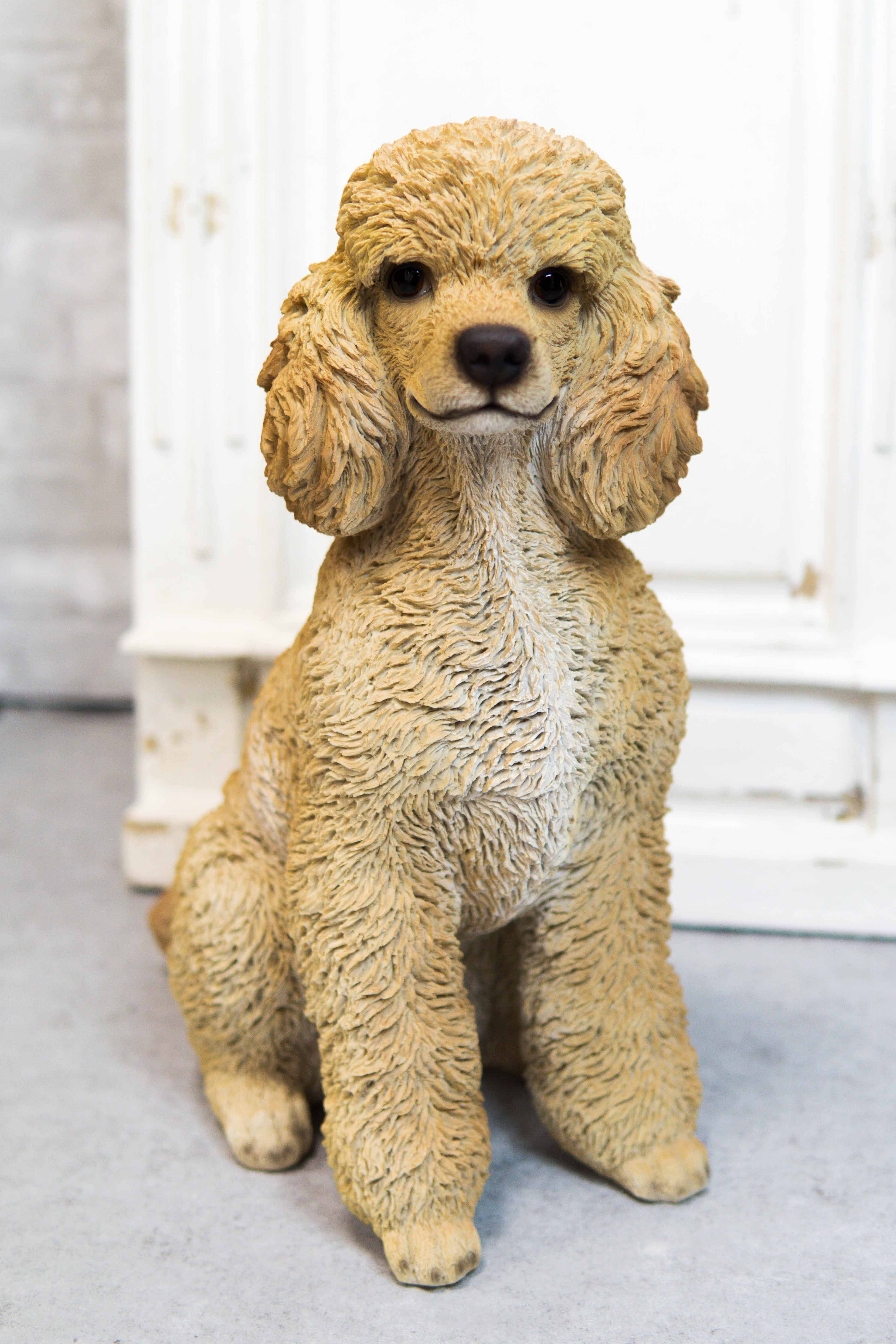 Large Realistic Groomed Brown Poodle Statue 18.5"H Animal Pet Pal
