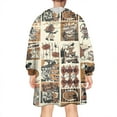 thumbnail image 2 of Wearable Oversized Blanket,Vintage Halloween Poster Pattern Wearable Blanket Hoodie for Adults,Cozy Hooded Blankets with Super Pockets,Super Warm Fuzzy Pullover for Women & Men, 2 of 6