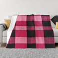 thumbnail image 4 of Horizontal Flannel Blanket Is Light Warm Soft Anti-Pilling Anti-Wrinkle Anti-Allergy And No Hair Loss For Bed And Sofa Camping Travel Hotpink Buffalo Plaid Check Tartan Scotland_1, 4 of 8