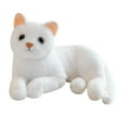 thumbnail image 4 of Lovely Cat Pillow Doll Stuffed Toy Lifelike Cartoon Ornament Comfortable Realistic Cat Plush Toys for Bedroom Living Room White, 4 of 8