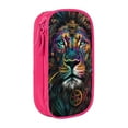 thumbnail image 1 of LNWH Large Storage Pencil Case, Colorful Lion Art Pattern with Zipper Large Capacity Pencil Pouch, 1 of 8