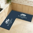 thumbnail image 6 of L Shape Kitchen Rug, Non-Slip Absorbent Floor Mat with Memory Foam, Machine Washable Corner Carpet for Cooking Area and Laundry Room(Blue), 6 of 6