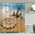 thumbnail image 2 of Starfish Beach Theme Shower Curtain Fabric Tropical Sea Waves Seashell Conch Hawaiian Seaside Scene, Ocean View Cloth Shower Curtains with Hooks for Home Hotel Decor, 2 of 6