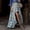 Blue, variant on Skirts for Women Skirt Boho Floral with Split Low Side Ruffle Swing Style for Women Red S