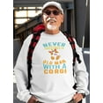 thumbnail image 2 of Old Man With A Corgi Sweatshirt Men -Image by Shutterstock, Male 4X-Large, 2 of 4