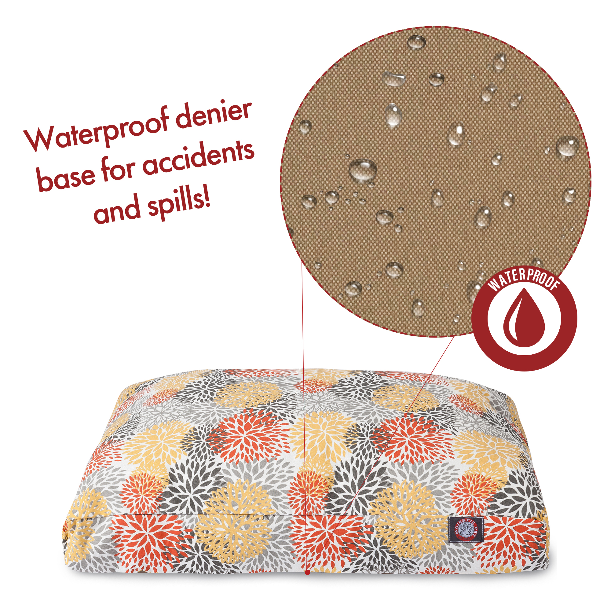 Majestic Pet | Blooms Rectangle Pet Bed For Dogs, Removable Cover, Citrus, Extra Large
