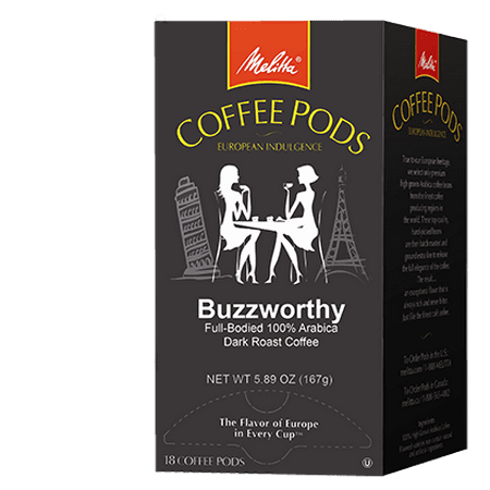 Melitta Buzzworthy Dark Roast Coffee Pods for Senseo & Hamilton Beach Brewers, 18 ct