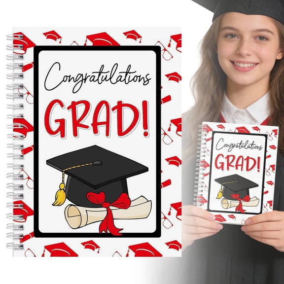 FENGGHAO 2026 Graduation Card Booklet Congratulations Grad Memorial Album College Student Card Holder 7x5 Inches