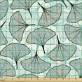 thumbnail image 2 of Ambesonne Botany Fabric by the Yard Upholstery, Ginkgo Leaves Nature Herbs, 1 Yard, Turquoise Eggshell, 2 of 5