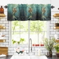 thumbnail image 3 of Mermaid Valances for Windows Ocean Rod Pocket Curtain Valance Window Treatment Short Curtains for Kitchen Living Room, 60"x14", 3 of 5
