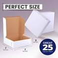 thumbnail image 5 of [25 Pack] Pastry Boxes - 7 x 7 x 3 Inches White Bakery Box for Cookies, Compostable Kraft Paper Cardboard for Baked Goods Packaging, Cake, Food, Donut, Cupcake, Candy, Bread, Bridesmaid Gift Box, 5 of 6