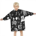 thumbnail image 3 of Halloween Skeleton Fun Pattern Blanket Hoodies for Kids 6-13YR Oversize Wearable Blanket Hoodies for Boys Girls Teens, 3 of 7