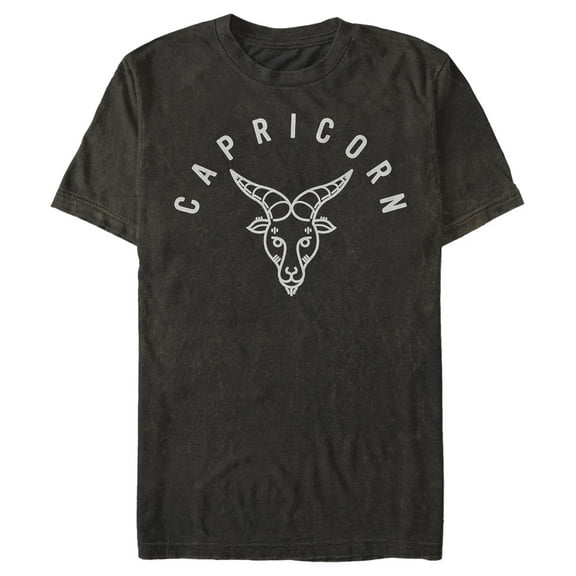 Men's Lost Gods Zodiac Capricorn Line Symbol Graphic Tee Black 2X Large