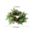 thumbnail image 3 of NWOKYZGH Christmas Candle Ring Wreaths, Artificial Red Berries Pine Branches Leaves Candle Rings for Pillars Candle Holder, Home Christmas Party Table Centerpiece Decoration, 3 of 9
