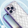 thumbnail image 4 of Compatible with iPhone 14 Pro Max Clear Bling Case Glitter Diamond Rhinestone Rhomboid Pattern Sparkle Bumper Fashion Cute Luxury Protection Shockproof Case for Women Girls, 4 of 14