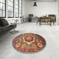 thumbnail image 3 of Ahgly Company Indoor Round Abstract Dark Almond Brown Abstract Area Rugs, 8' Round, 3 of 6