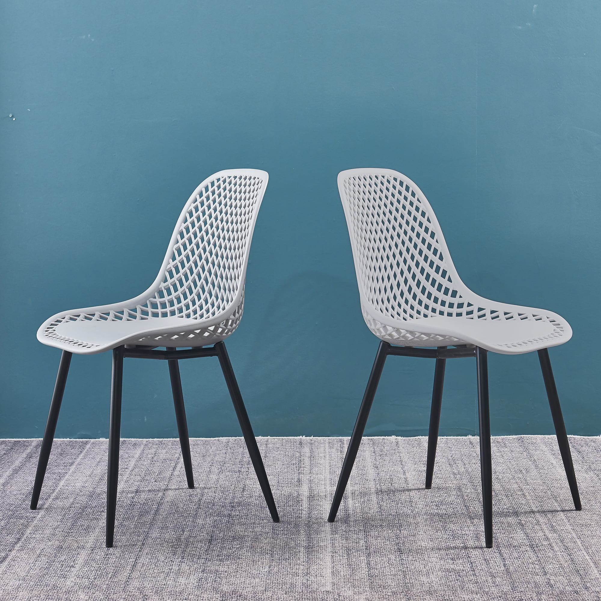 Lowestbest 2 Pcs Modern Dining Chair Arm Side Chair with Metal Legs, Patio Plastic Shell Arm Chair for Dining Room Living Room, Gray Lowestbest 2 Pcs Modern Dining Chair Arm Side Chair with Metal Legs, Patio Plastic Shell Arm Chair for Dining Room Living Room, Gray