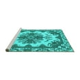thumbnail image 2 of Ahgly Company Machine Washable Indoor Round Persian Turquoise Blue Bohemian Area Rugs, 3' Round, 2 of 4