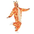 thumbnail image 4 of Morph Adult Giraffe Pajama Costume Mens Womens Animal One Piece Jumpsuit Halloween Orange L, 4 of 5
