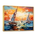 thumbnail image 2 of Designart "Sailboat Seascape Euphony II" Sailing Boat Floater Framed Wall Decor, 2 of 7