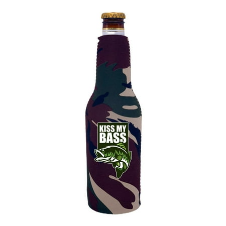 

Kiss My Bass Beer Bottle Coolie (Camo)