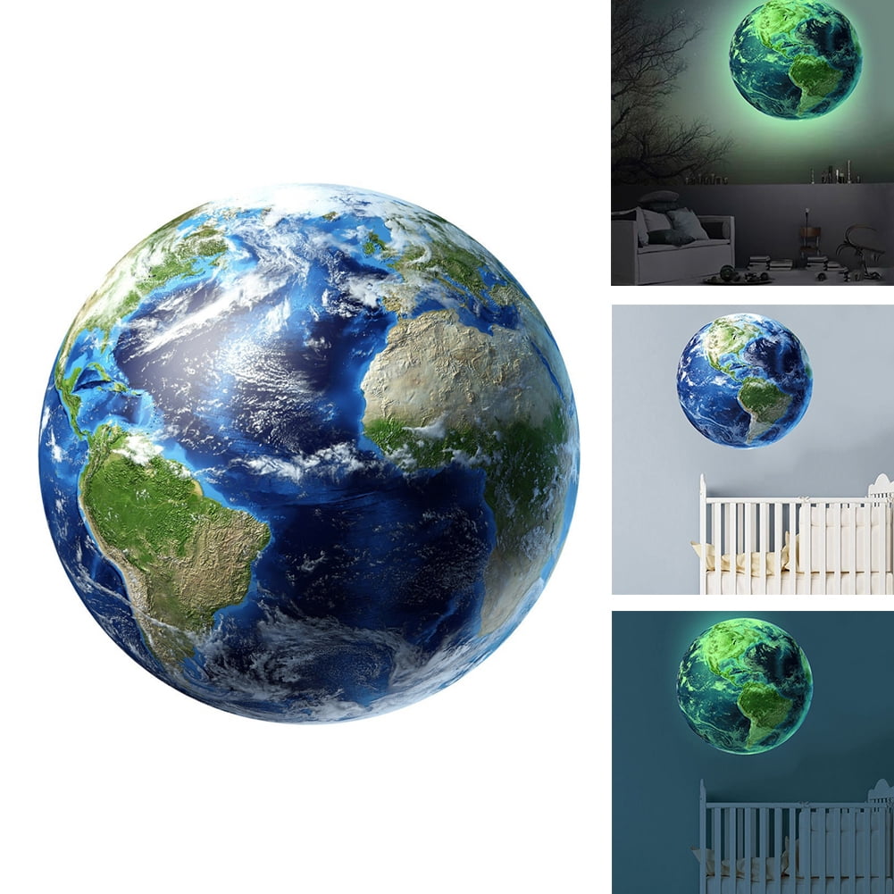 Wall Moon 3D Sticker Glow Luminous Decal Wall Room Decor Dark Earth Planet Kids Wall Moon 3D Sticker Glow Luminous Decal Wall Room Decor Dark Earth Planet Kids