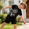 thumbnail image 6 of AWZXDE Summer Boys Beach Lightweight Mesh Tee And Shorts Set Playwear For 4-12 Years Outdoor Casual Kids Ensemble Black，7-8 Years, 6 of 8