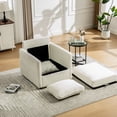 thumbnail image 6 of Newest Swivel Accent Chair with Hidden Storage, Diamond Tufted Armrests Square Club Chair & Pillow, 360° Rotating, Beige, 6 of 12