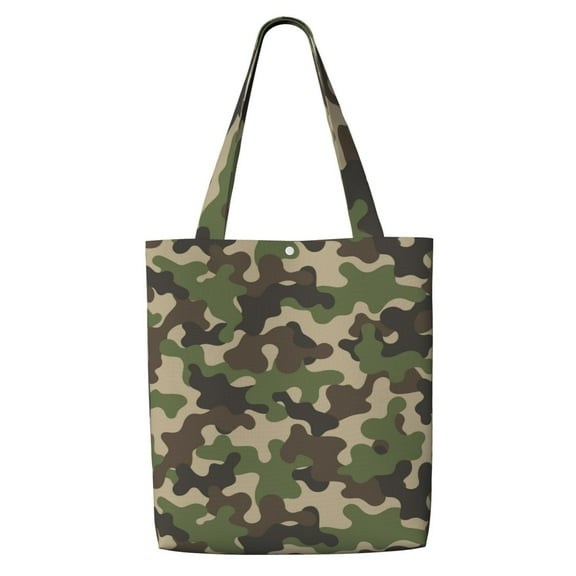 Women Canvas Tote Bag Lady Shoulder Shopping Bag Crossbody Bag Casual Handbag Shopping Work School Camouflage Pattern Trendy Style Camo