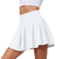 thumbnail image 2 of Women's Tennis Golf Skirts High Waisted with Pockets Inner Shorts for Athletic Skorts Sports Running Pickleball White M, 2 of 3