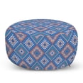 thumbnail image 1 of Aztec Pouf Cover with Zipper, Hand Drawn Intricate Geometric Shapes Tribal Influence, Soft Decorative Fabric Unstuffed Case, 30" W X 17.3" L, Multicolor, by Ambesonne, 1 of 5