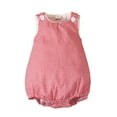 thumbnail image 4 of Toddler One-Piece Bubble Oneises Cotton Sleeveless Button Stripes Jumpsuit Summer Comfy Romper Boys Girls (12 Months, Red), 4 of 9