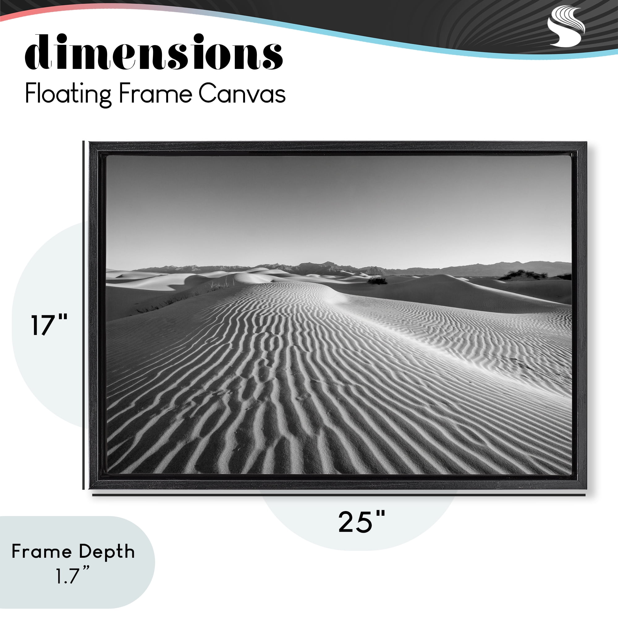 Stupell Industries Sand Waves In The Distance Black Framed Floater Canvas Wall Art, design by Jon Evan