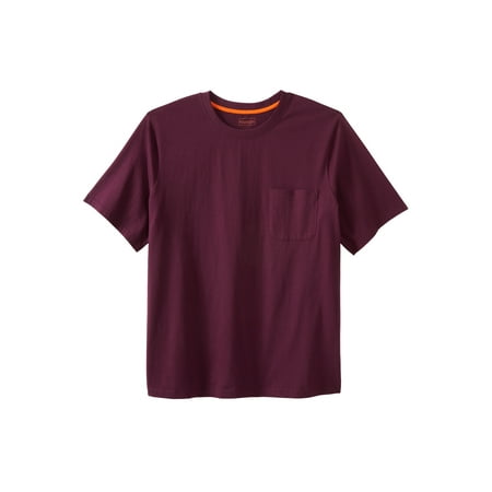 Boulder Creek By Kingsize Men's Big & Tall Heavyweight Crewneck Pocket T-Shirt