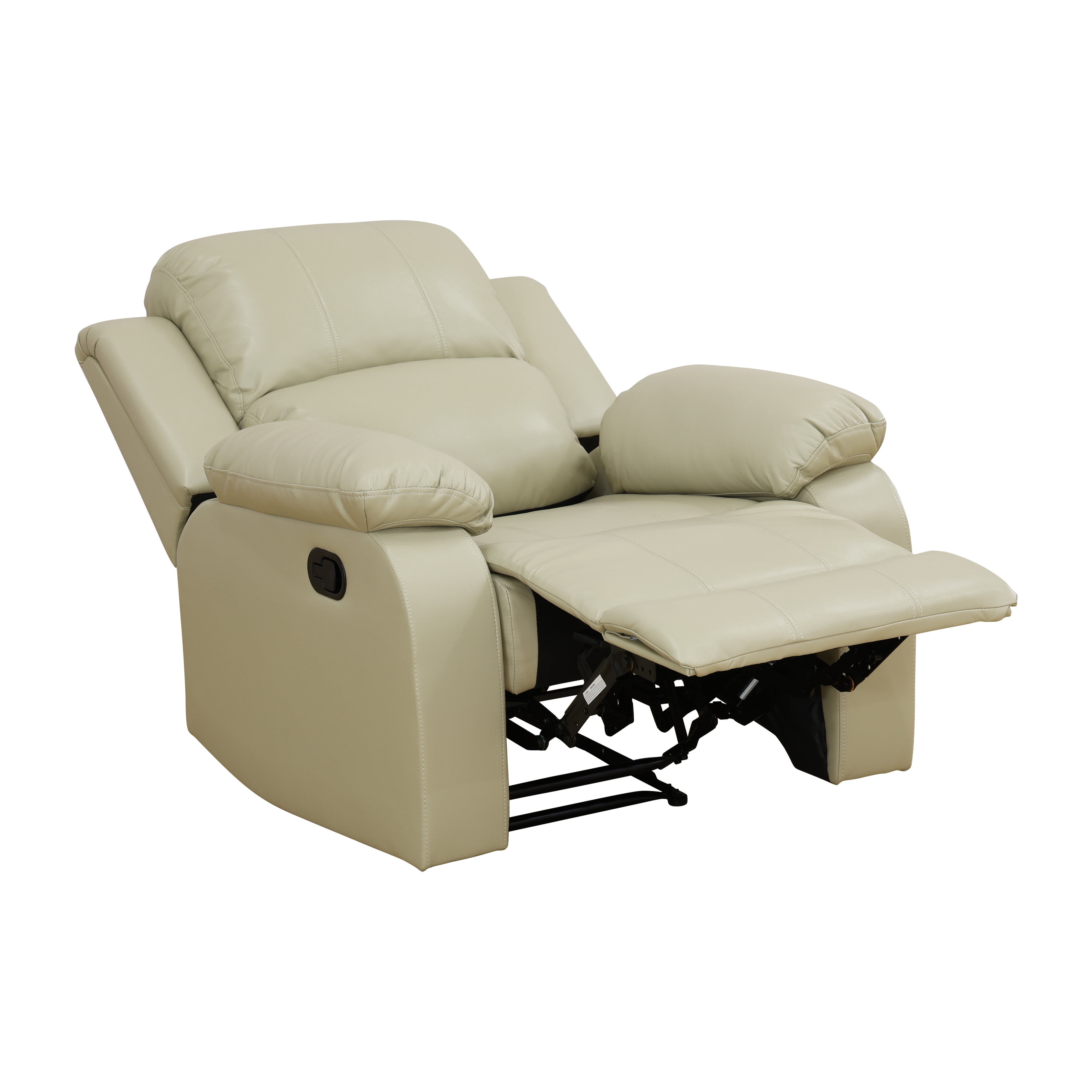 BSHTI PU Manual Recliner Chair Set of 2 – Single Sofa Recliners with Adjustable Backrest, High-Density Foam, Hardwood Frame – Comfort Lazy Chair for Living Room, Bedroom, Beige