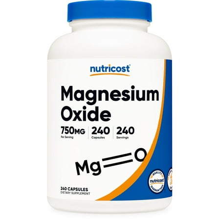 Nutricost Magnesium Oxide Supplement 750mg  240 Capsules