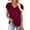 Wine, variant on Aofany Womens Summer Tops Cute Petal Sleeve Loose T-Shirts for Women Trendy Solid Color Womens Dressy Blouses Short Sleeve V Neck Tunic Plus Size Shirts for Women