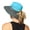 Blue, variant on Women's Outdoor UV-Protection-Foldable Sun-Hats Mesh Wide-Brim Beach Fishing Hat with Ponytail-Hole 