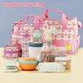 thumbnail image 6 of Imountek 5Pcs Diaper Bag Tote Set, Baby Diaper Bag Set with Changing Pad, Insulated Pockets, Water-Resistant Travel Tote for Mom and Dad, Pink, 6 of 12
