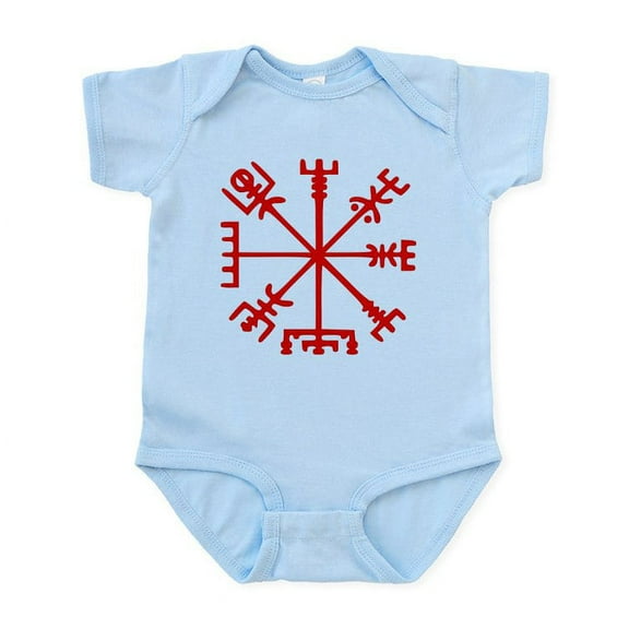 CafePress - Blood Red Viking Compass : Vegvisir Body Suit - Baby Light Bodysuit, Size Newborn - 24 Months