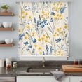 thumbnail image 5 of Blue Yellow Flowers Sheer Curtains 84 Inches Long, Botanical Blossom Motif Light Filering Curtains, Breathable Simi Curtain Privacy Drapes for Living Room Bedroom Lightweight Window Treatment, 5 of 9