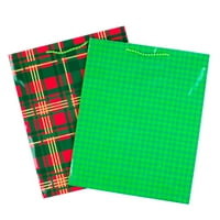 Gift Bags Product Image Hallmark Large Gift Bags Red And Green Plaids Pack Of 2