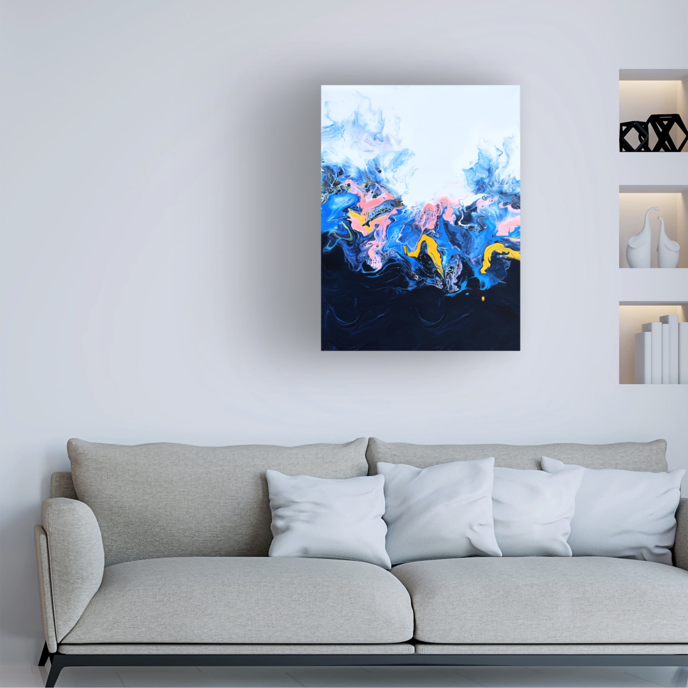 Trademark Fine Art Alyson Storms Deep Blue Rainbow Canvas Wall Art