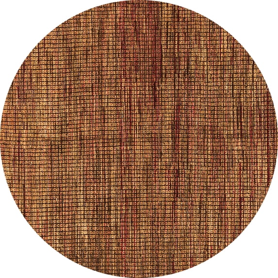 Ahgly Company Indoor Round Oriental Orange Modern Area Rugs, 7' Round